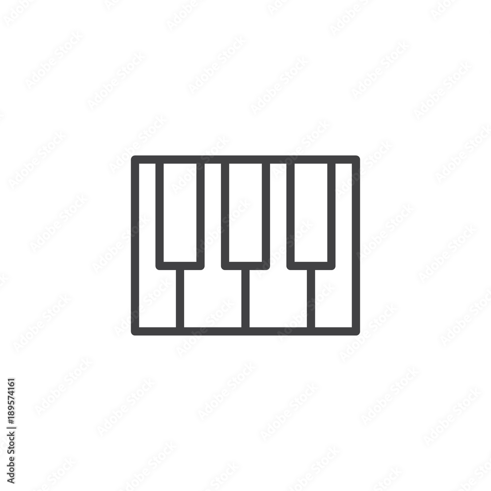 Piano keys line icon, outline vector sign, linear style pictogram isolated on white. Keyboard music symbol, logo illustration. Editable stroke Piano keys line icon, outline vector sign, linear style pictogram isolated on white. Keyboard music symbol, logo illustration. Editable stroke