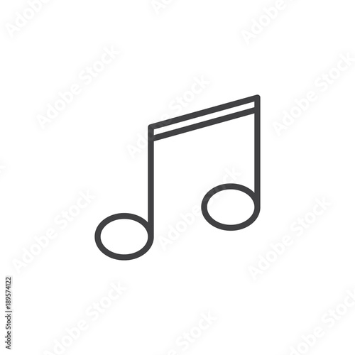 Musical note line icon, outline vector sign, linear style pictogram isolated on white. Music notes symbol, logo illustration. Editable stroke