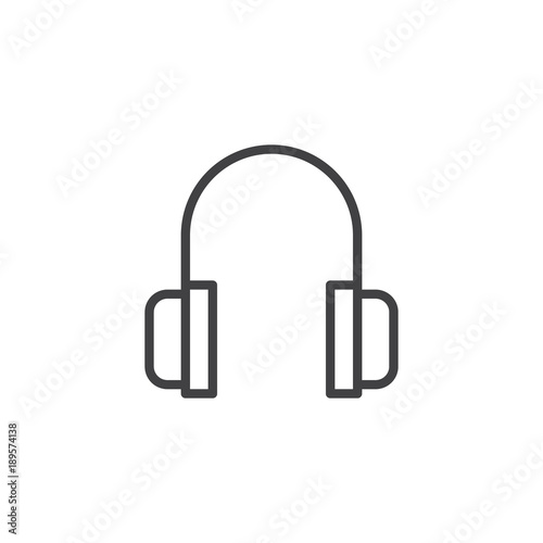 Headphones line icon, outline vector sign, linear style pictogram isolated on white. Listen to music symbol, logo illustration. Editable stroke