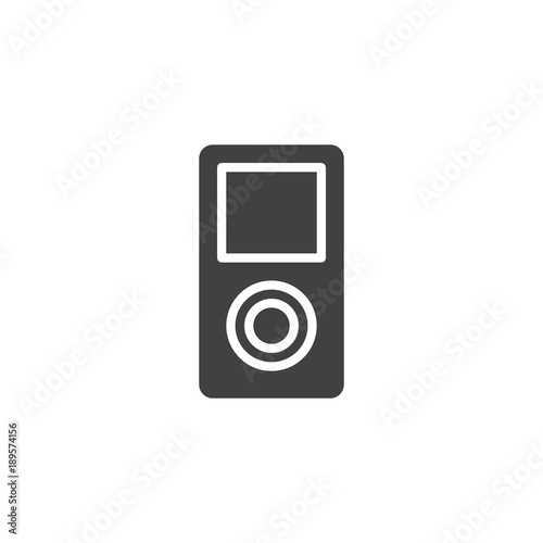 MP3 player icon vector, filled flat sign, solid pictogram isolated on white. Portable media player symbol, logo illustration.