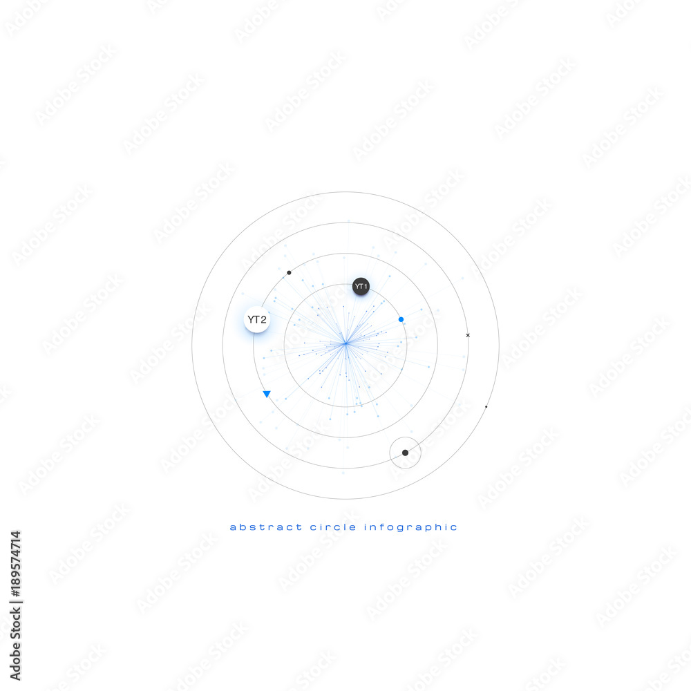 Blue color infographic isolated on white background. Abstract template with circles, dots, lines for web design, brochure, flyer, annual report, banner. Minimal technology concept, vector illustration Blue color infographic isolated on white background. Abstract template with circles, dots, lines for web design, brochure, flyer, annual report, banner. Minimal technology concept, vector illustration