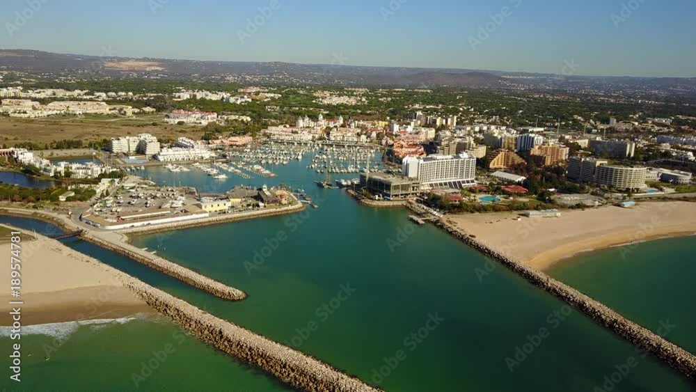 Beautiful Vilamoura with marina and sandy wide beach, Quarteira, Portugal Beautiful Vilamoura with marina and sandy wide beach, Quarteira, Portugal