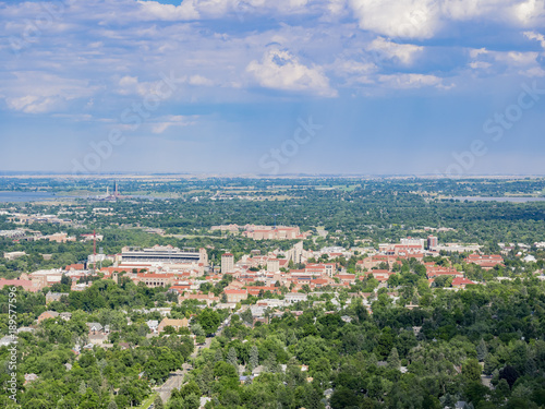 Aerial view of the beautiful University of Colorado Boulder © Kit Leong