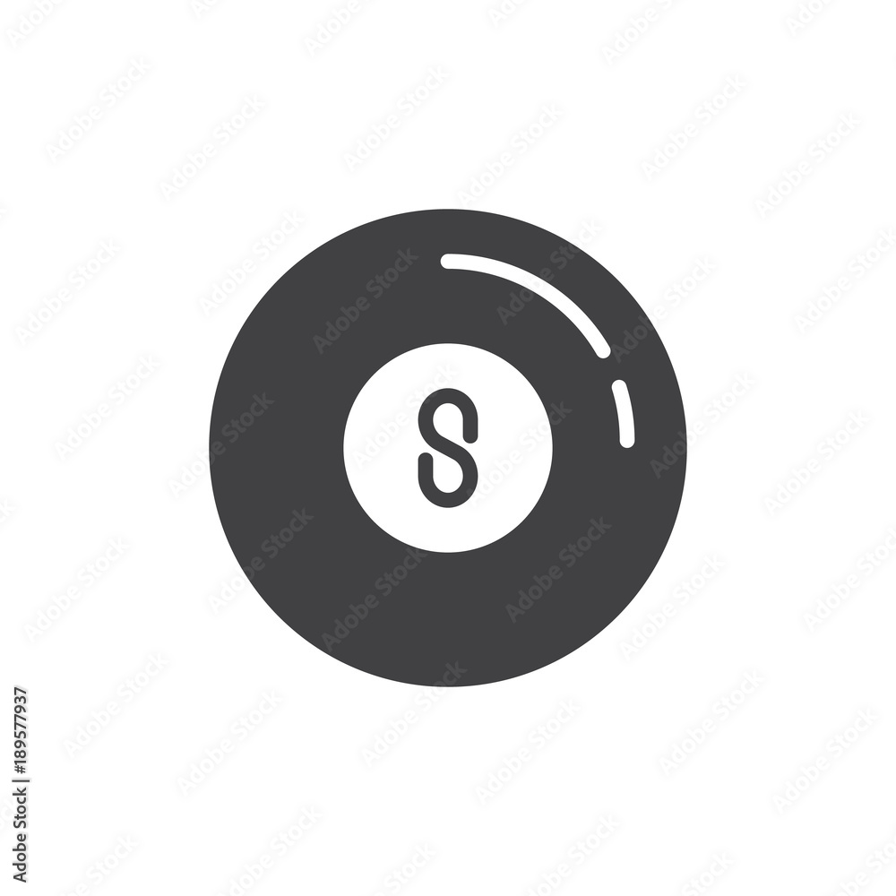 Pool ball icon vector, filled flat sign, solid pictogram isolated on white. Billiard eight ball symbol, logo illustration. Pool ball icon vector, filled flat sign, solid pictogram isolated on white. Billiard eight ball symbol, logo illustration.