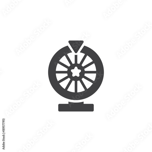Lottery icon vector, filled flat sign, solid pictogram isolated on white. Casino roulette symbol, logo illustration.