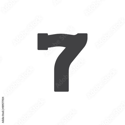 Slot machine lucky seven icon vector, filled flat sign, solid pictogram isolated on white. Number seven symbol, logo illustration.
