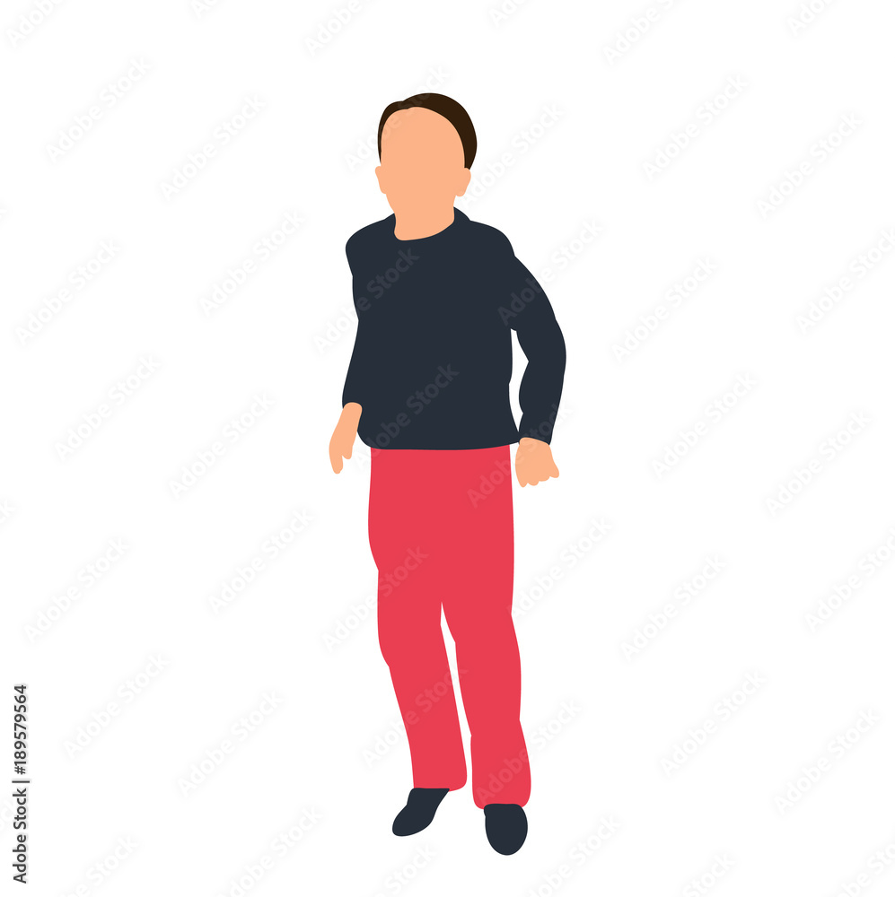 isolated isometric people, boy on a white background