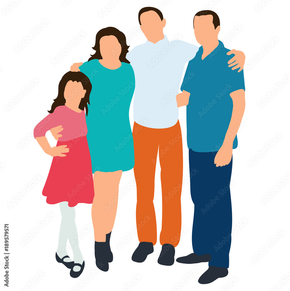 isolated isometric people, family with children isolated isometric people, family with children
