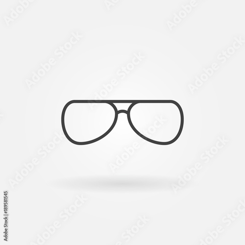 Eyeglasses vector simple icon or symbol line style