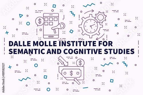 Conceptual business illustration with the words dalle molle institute for semantic and cognitive studies photo