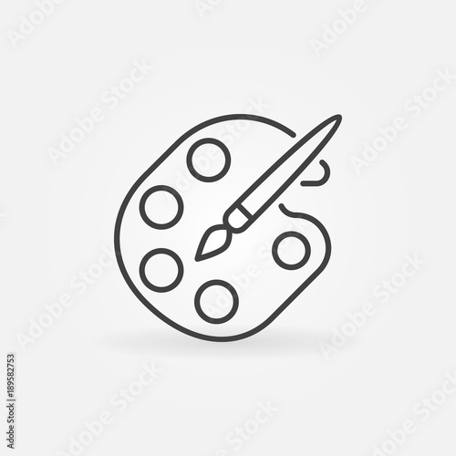 Paint palette vector icon in thin line style 