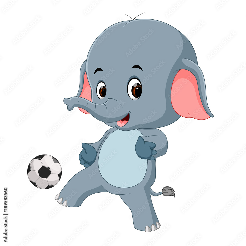 funny elephant cartoon with ball funny elephant cartoon with ball