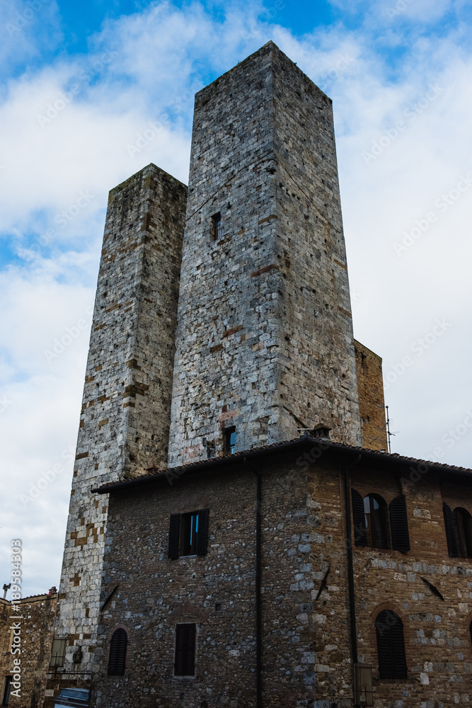 Towers at the medieval city of San Geminiano, Tuscany, Italy