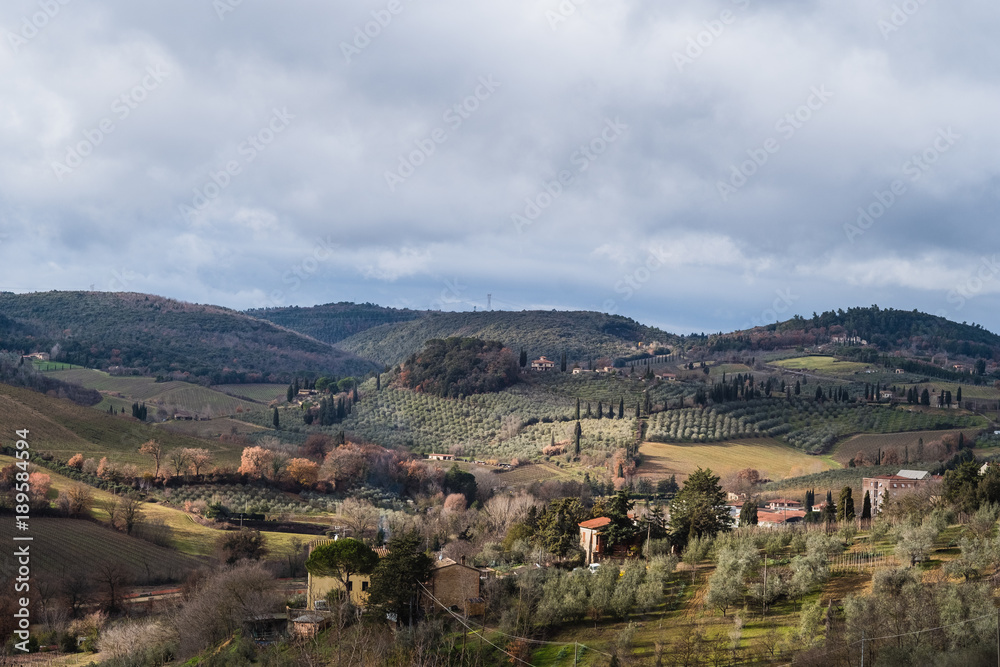Panoramic view of Tuscany Landscape in Italy