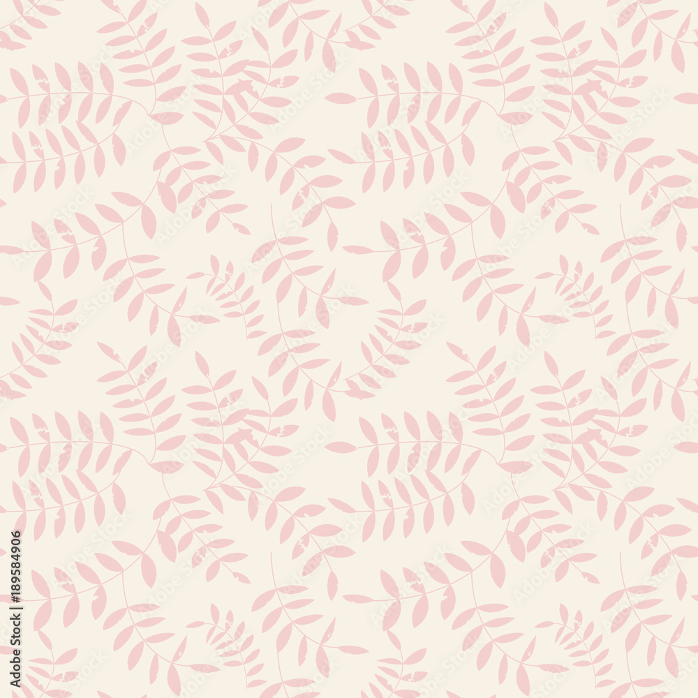 Seamless floral pattern with stylized textured twigs and leaves in retro scandinavian style. Seamless floral pattern with stylized textured twigs and leaves in retro scandinavian style.