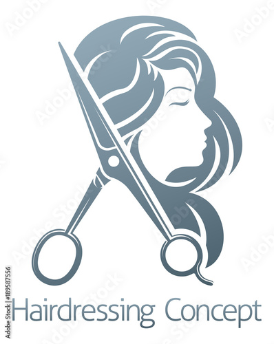 Hairdresser Hair Salon Scissors Woman Concept