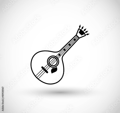 Fado guitar icon vector