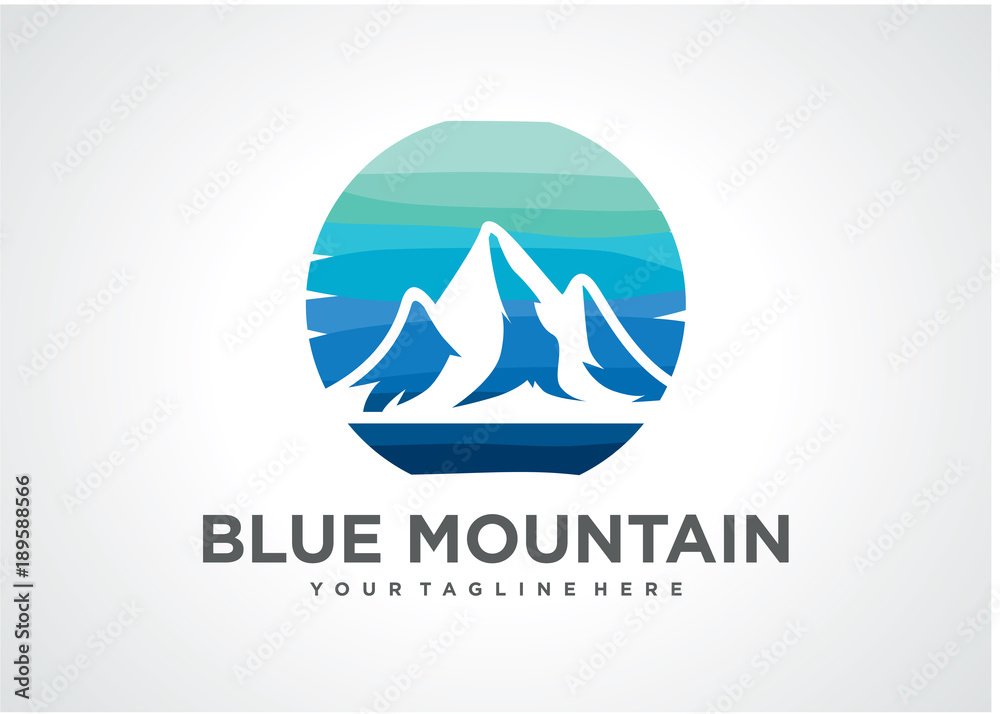 Blue Mountain Logo Template Design Vector, Emblem, Design Concept, Creative Symbol, Icon Blue Mountain Logo Template Design Vector, Emblem, Design Concept, Creative Symbol, Icon