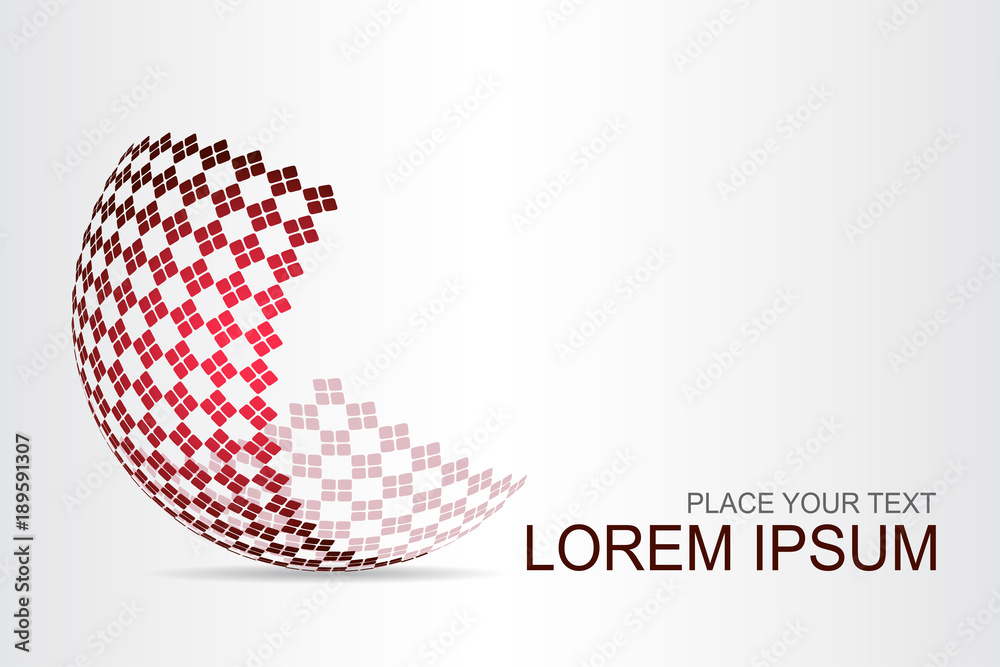 Logo stylized spherical surface with abstract shapes Logo stylized spherical surface with abstract shapes