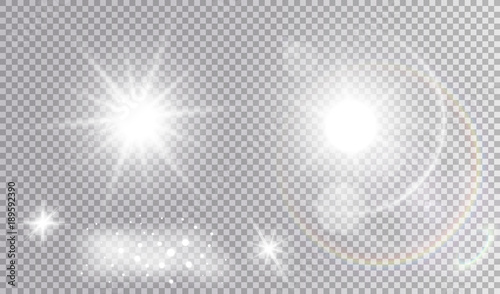 Set of various light effects