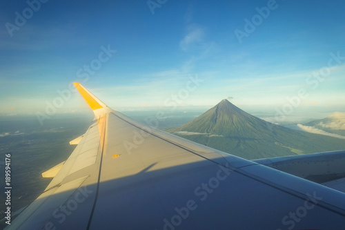 Plane Wing and Mayon Volcano View, Taken From Window Seat