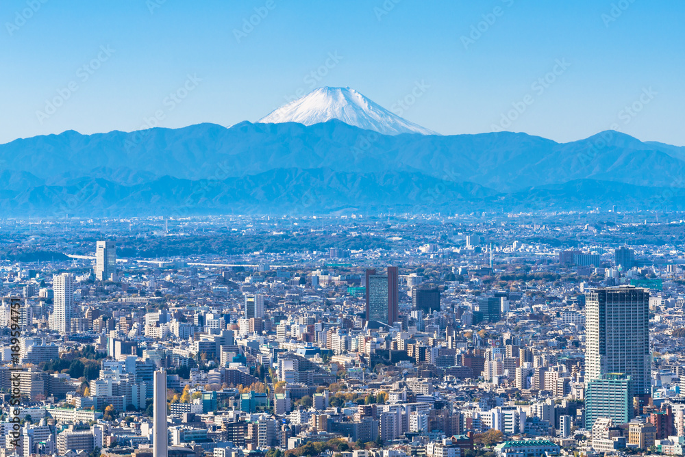 東京都心から眺める富士山