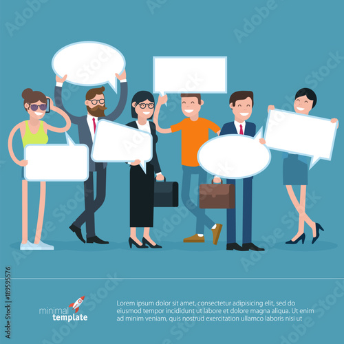  people opinion vector template. photo
