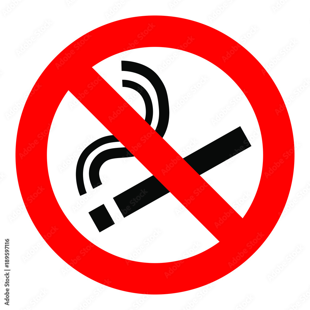 No smoking sign. Forbidden sign icon isolated on white background vector illustration No smoking sign. Forbidden sign icon isolated on white background vector illustration