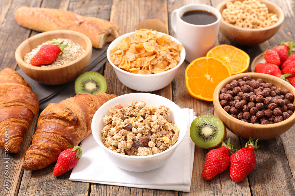selection of cereal breakfast selection of cereal breakfast