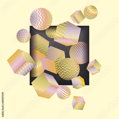 Abstract 3d illusion geomet...