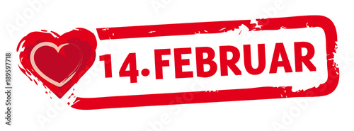 Stempel 14. Februar - Valentinstag