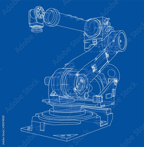 Industrial robot manipulator. Vector image