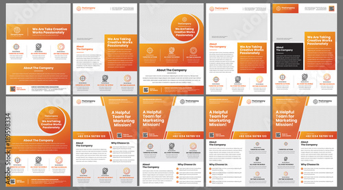 A4 professional flyer bundle with orange gradient colored perfect for business coorporate agency or any marketing needs