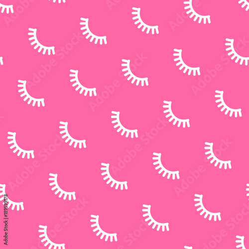 Seamless pattern with eyelashes. Cute eyelash