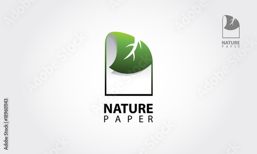 Nature paper leaf - Vector logo illustratrion photo