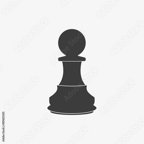 Chess pawn icon. Flat vector illustration in black on white background.