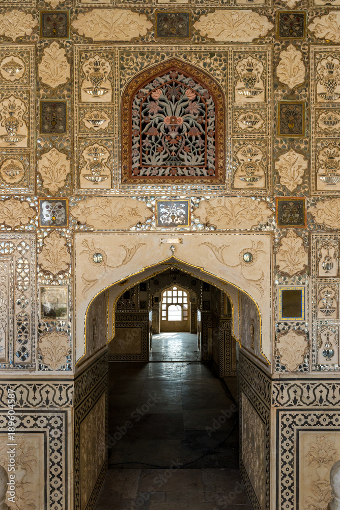 Obraz premium walls of Jas Mandir in Amber Fort, Jaipur, Rajasthan