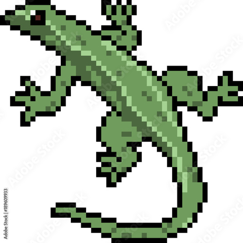 vector pixel art lizard © Saphatthachat