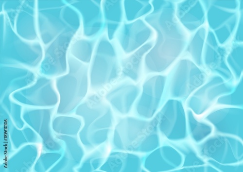 Water surface with waves and sun glare. Realistic vector background illustration.