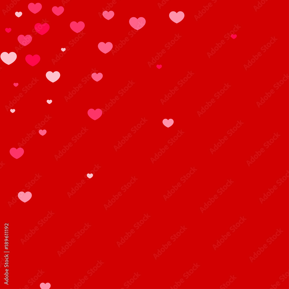 Pink Red Hearts Confetti Falling Background. Valentine's Day Pattern. Pink Red Hearts Confetti Falling Background. Valentine's Day Pattern.
