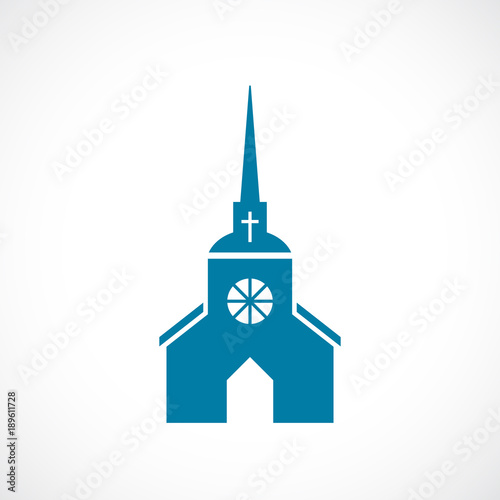 Canvas Print Church with steeple vector icon