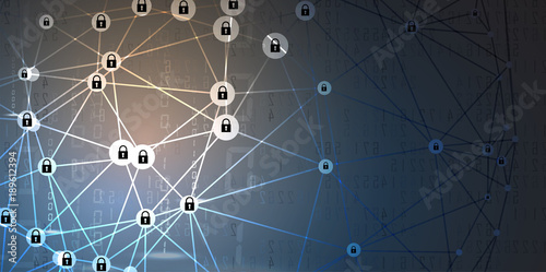 Technology security concept. Modern safety digital background