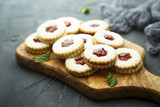 Cutout cookies with berry marmalade