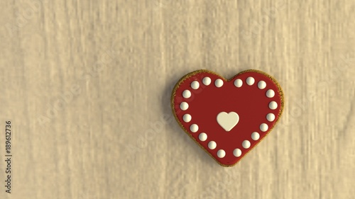 Isolated Valentine's Day Cookie #2 - (3D Rendered)
