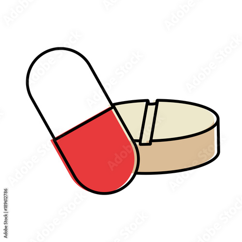capsules and pills medicine isolated icon