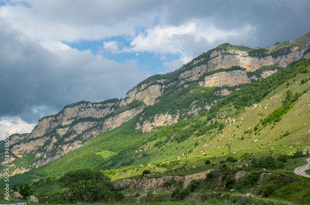 Baksan gorge in the Caucasus mountains in Russia