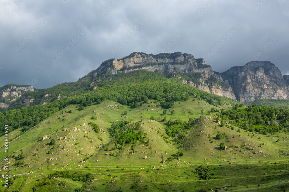 Fototapeta premium Baksan gorge in the Caucasus mountains in Russia