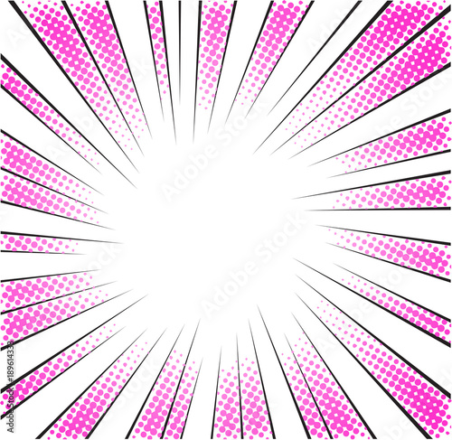 pink radial speed lines halftone for manga hero