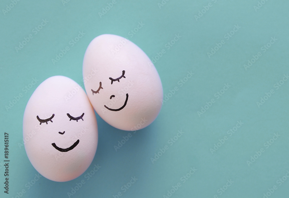 Easter eggs on a colorful background
