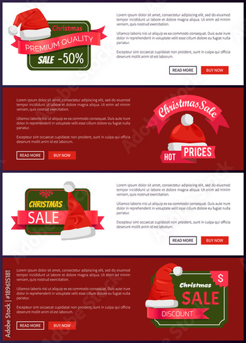Premium Quality Christmas Sale Web Banners Buttons